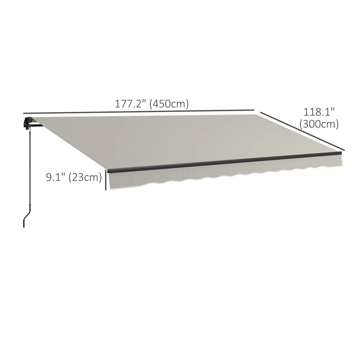 15' X 10' Retractable Awning, 280gsm UV Resistant Sunshade, Light Grey Window Awnings at Gallery Canada