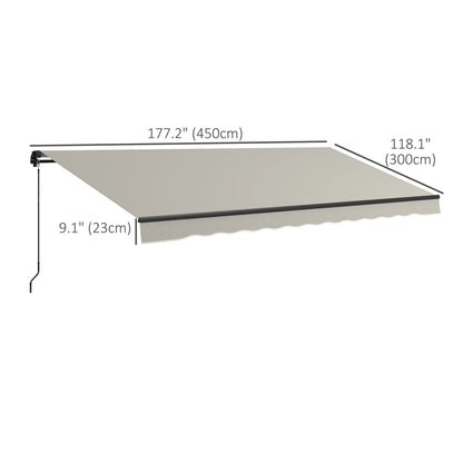 15' X 10' Retractable Awning, 280gsm UV Resistant Sunshade, Light Grey Window Awnings at Gallery Canada