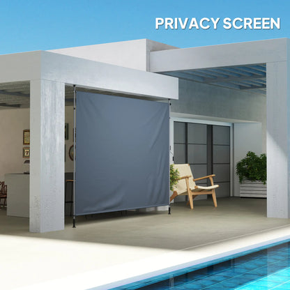 11.5' x 10' Manual Retractable Patio Awning, UPF30+ Water-Resistant, Dark Grey Patio Awnings at Gallery Canada