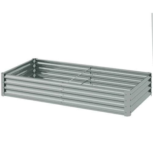 6 x 3 x 1ft Galvanized Raised Garden Bed, Outdoor Planter Box, Silver
