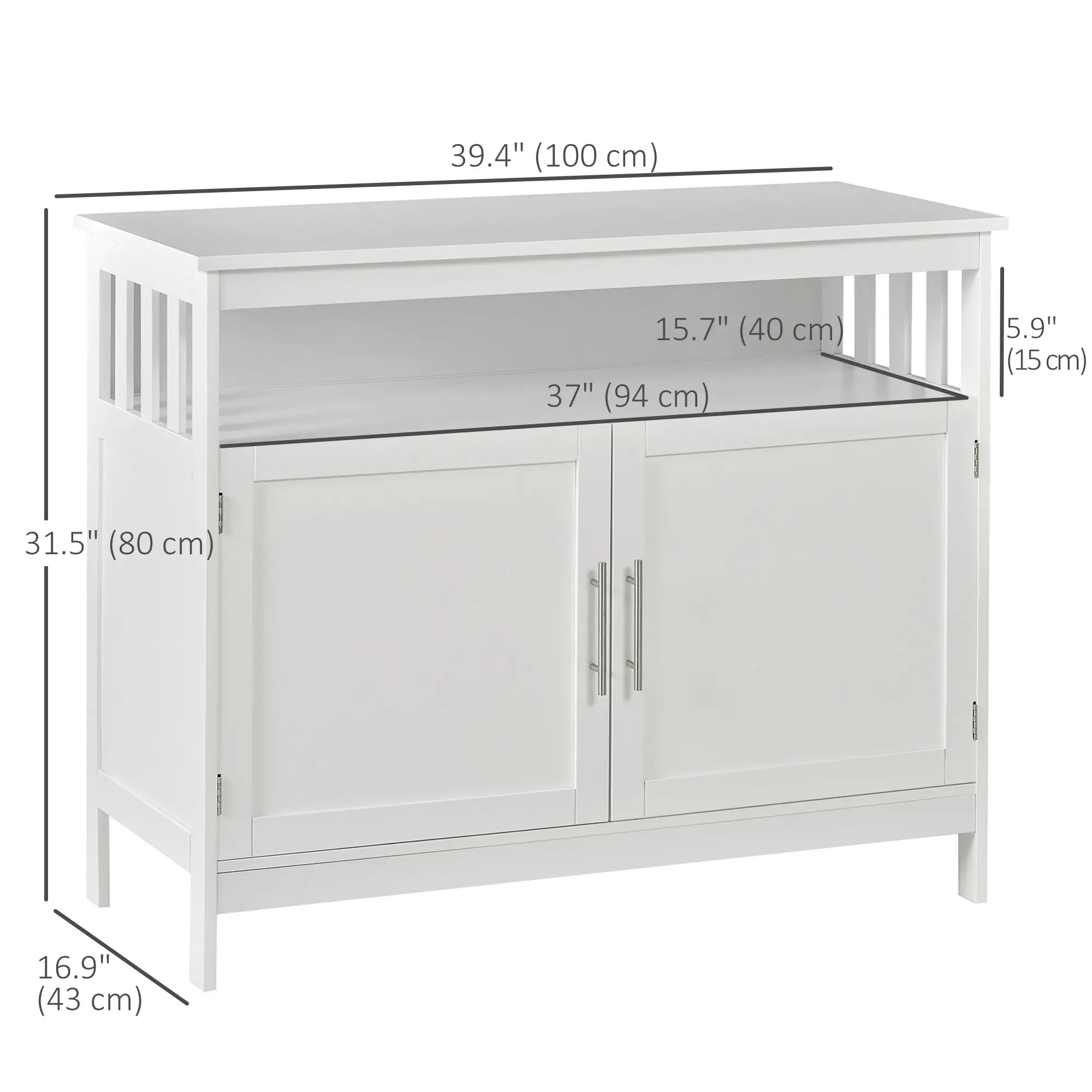 Wooden Console Table, Open Shelf, 2 Layer Cabinet, Kitchen Furniture Bar Cabinets at Gallery Canada