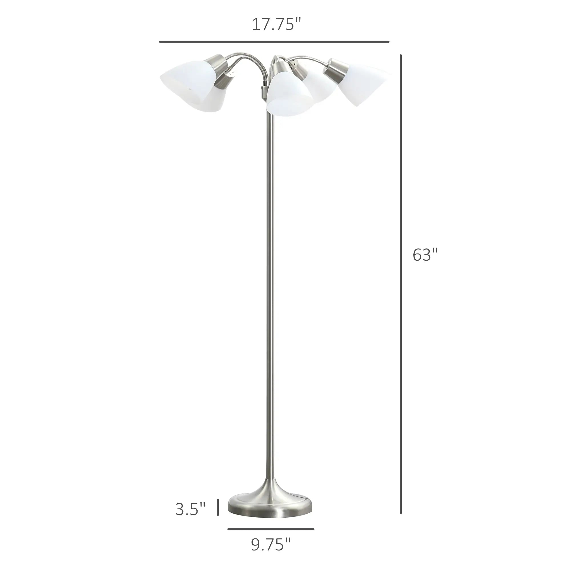 Arc Tree Floor Lamp, 5 Adjustable Rotating Lights, Satin Nickel Floor Lamps & Ceiling Fan Lights at Gallery Canada
