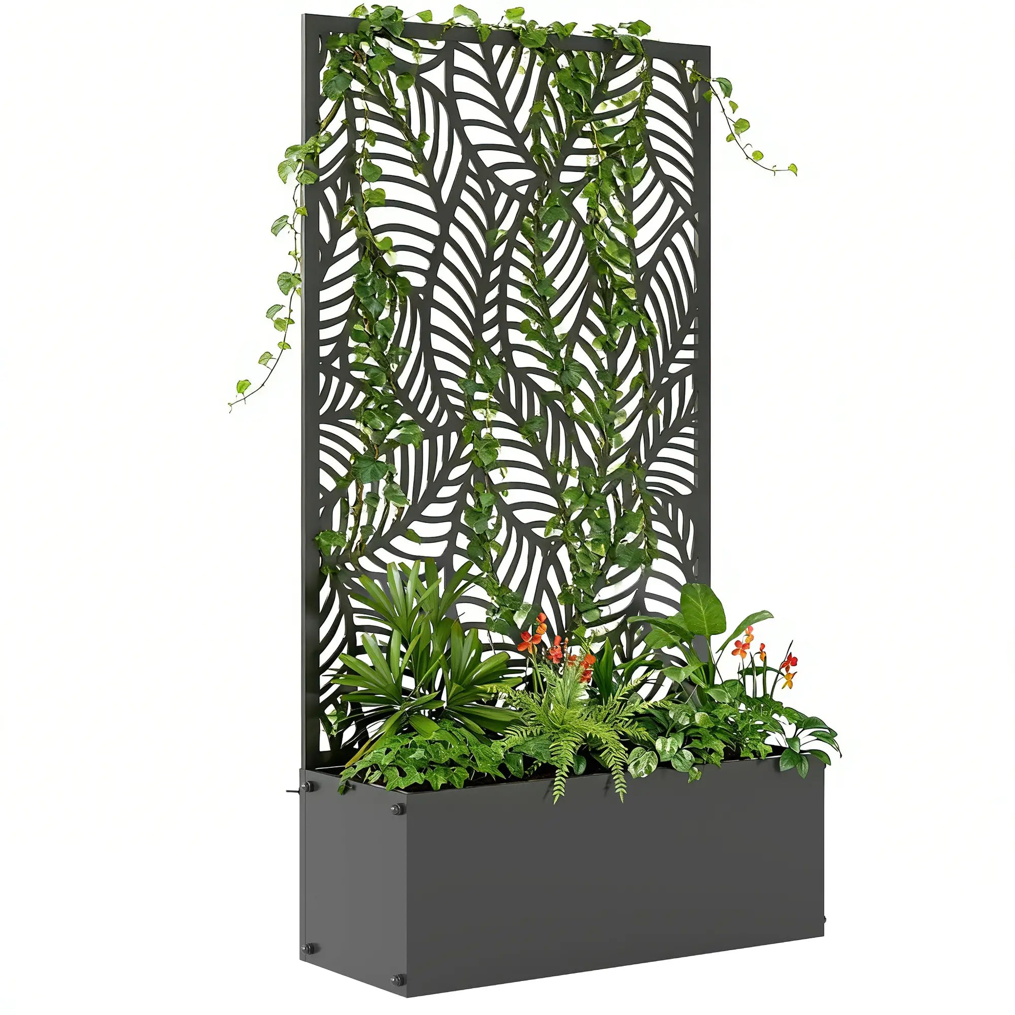 Metal Planter Box With Trellis, 44.5