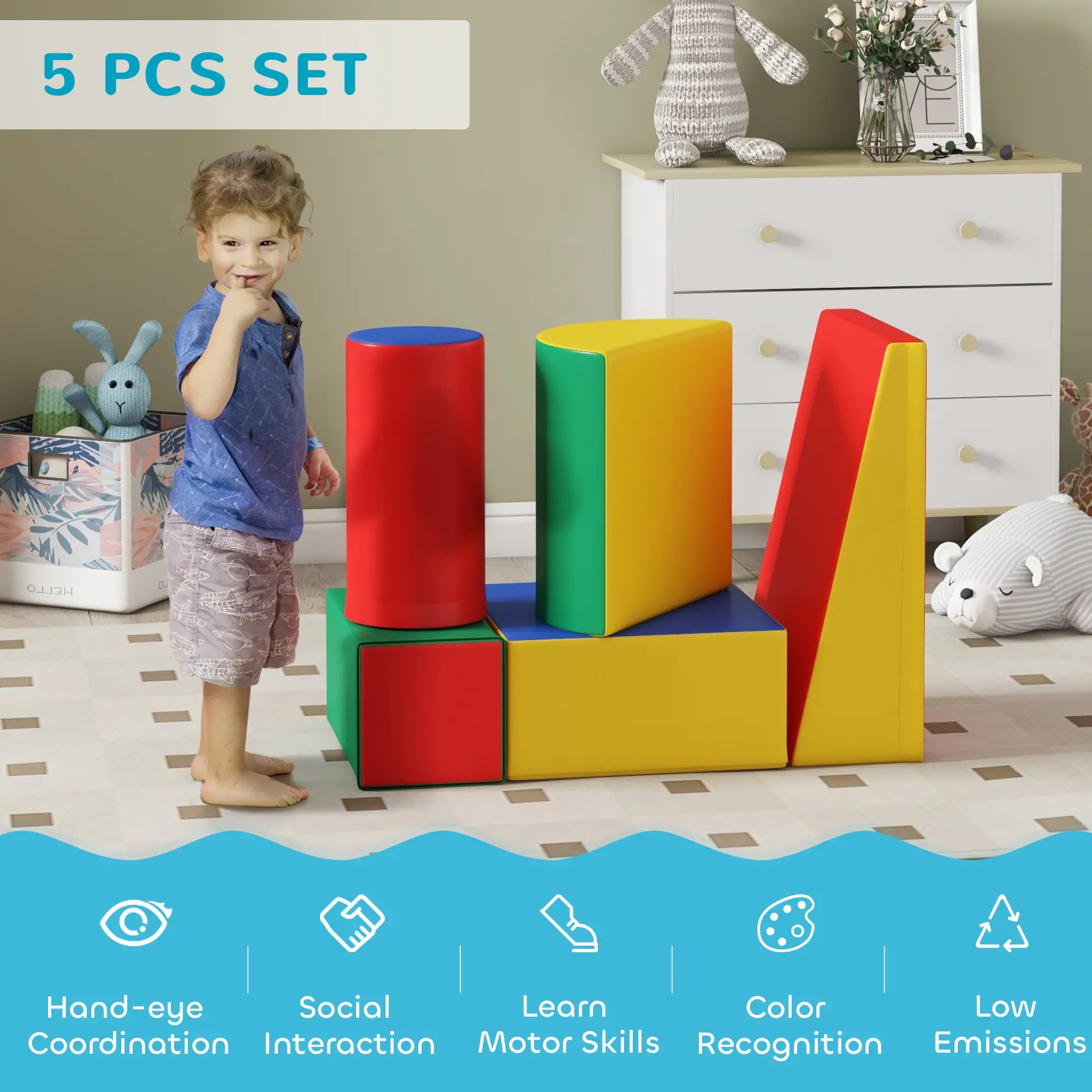 5 Piece Climb, Crawl Activity Playset, Soft Foam, Toddler Toy Baby Gym & Playmats at Gallery Canada