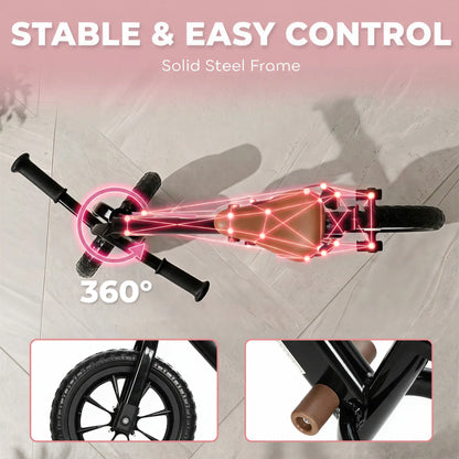 Balance Bike, Adjustable Seat and Handlebar, 2-5 Years Old, Black Riding & Rocking Toys at Gallery Canada