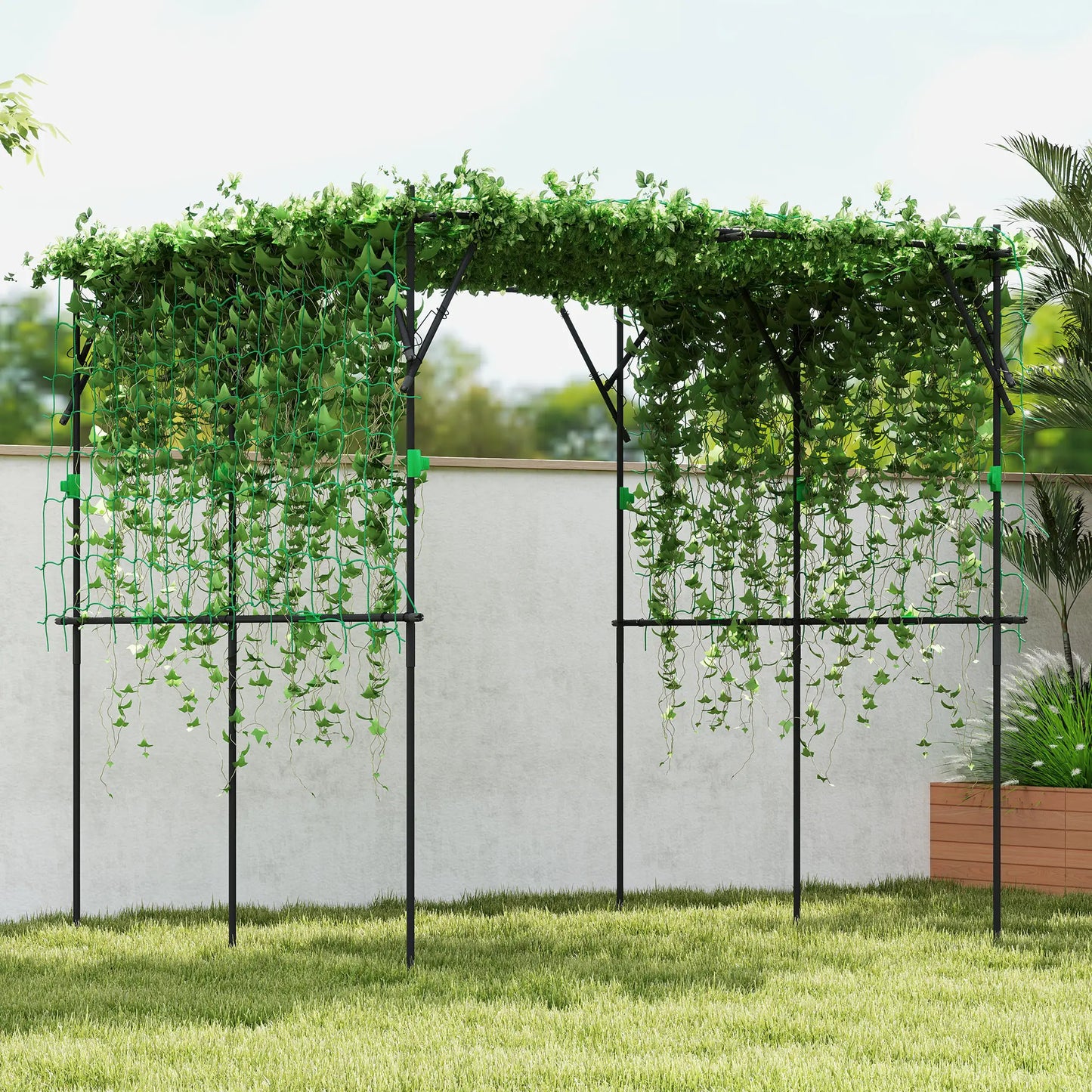 7.3 FT Tall Metal Garden Arch Trellis, For Climbing Plants, Black Plant Stands at Gallery Canada