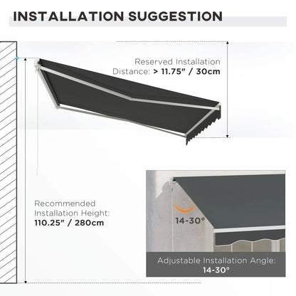 12'x10' Electric Retractable Awning, UV Protection, Grey Deck Awnings at Gallery Canada