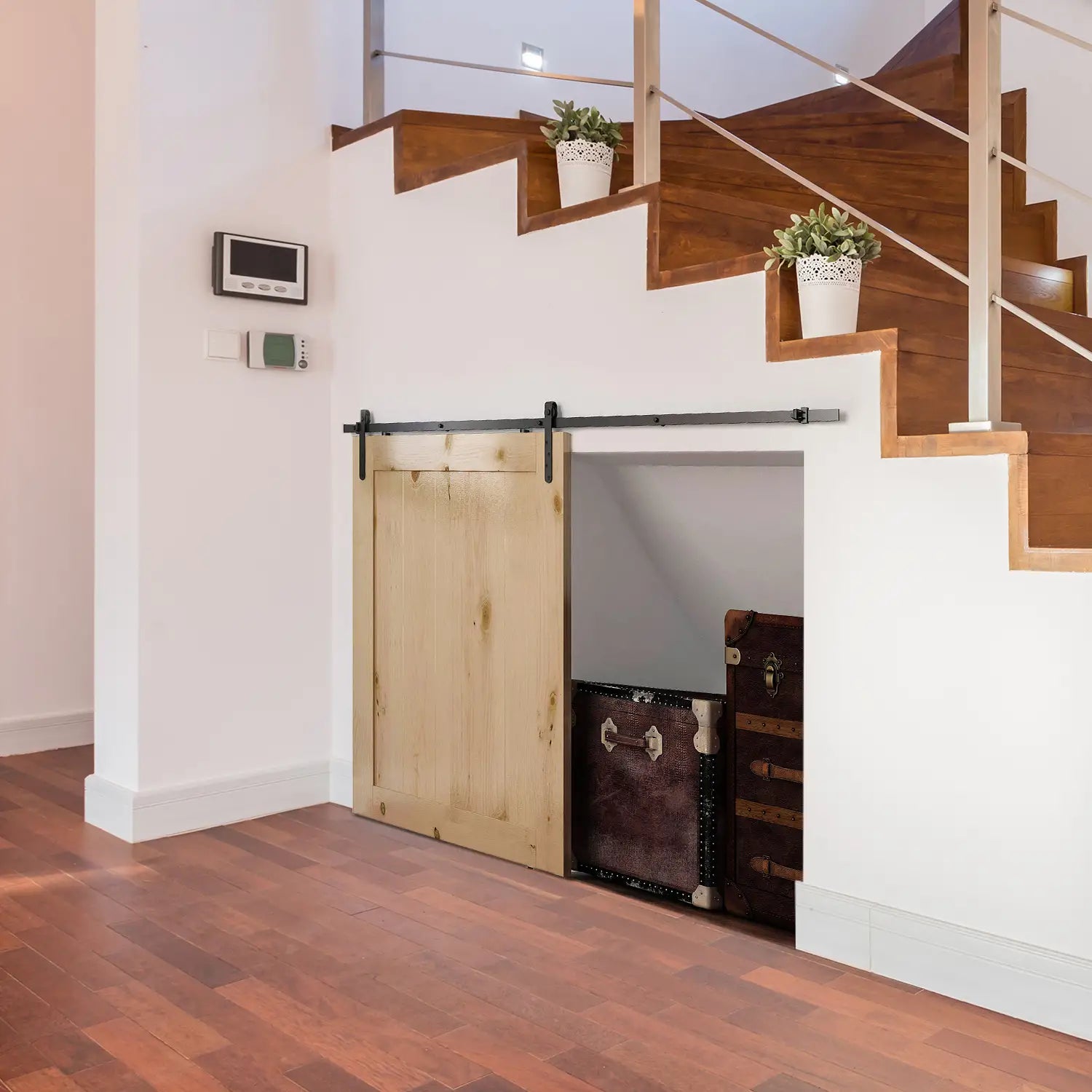 6FT Antique Sliding Barn Door Hardware Kit, Single Door, Coffee Door Hardware at Gallery Canada