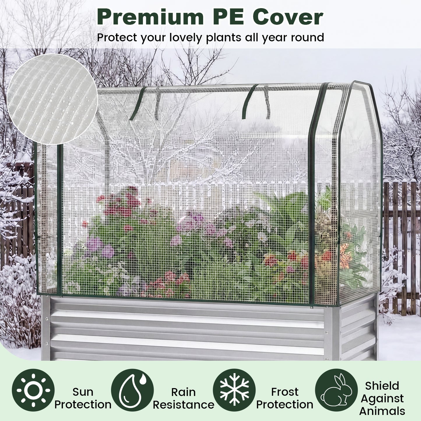 Galvanized Raised Garden Bed With Legs, Greenhouse Cover, Silver Raised Garden Beds at Gallery Canada