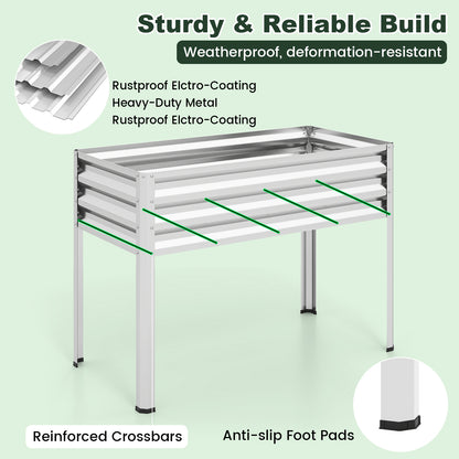 Galvanized Raised Garden Bed With Legs, Greenhouse Cover, Silver Raised Garden Beds at Gallery Canada
