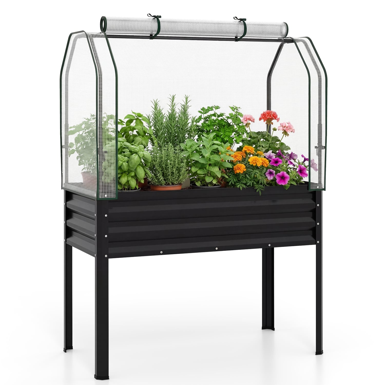 Galvanized Raised Garden Bed With Legs, Greenhouse Cover, Black Raised Garden Beds at Gallery Canada