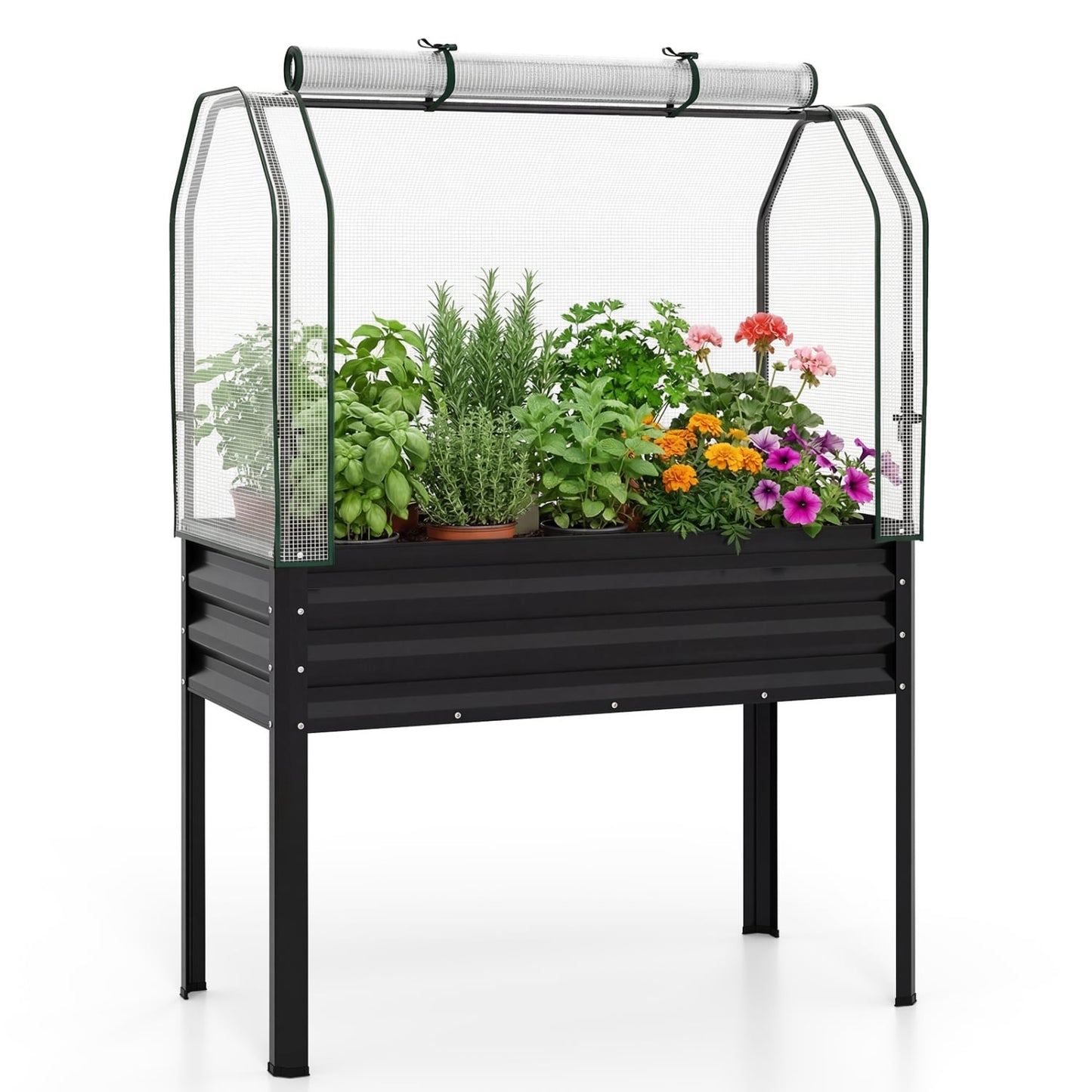 Galvanized Raised Garden Bed With Legs, Greenhouse Cover, Black Raised Garden Beds at Gallery Canada