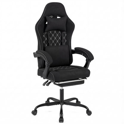 Gaming Chair Height Adjustable Computer Chair with Headrest Video Game Chair, Black Gaming Chairs at Gallery Canada