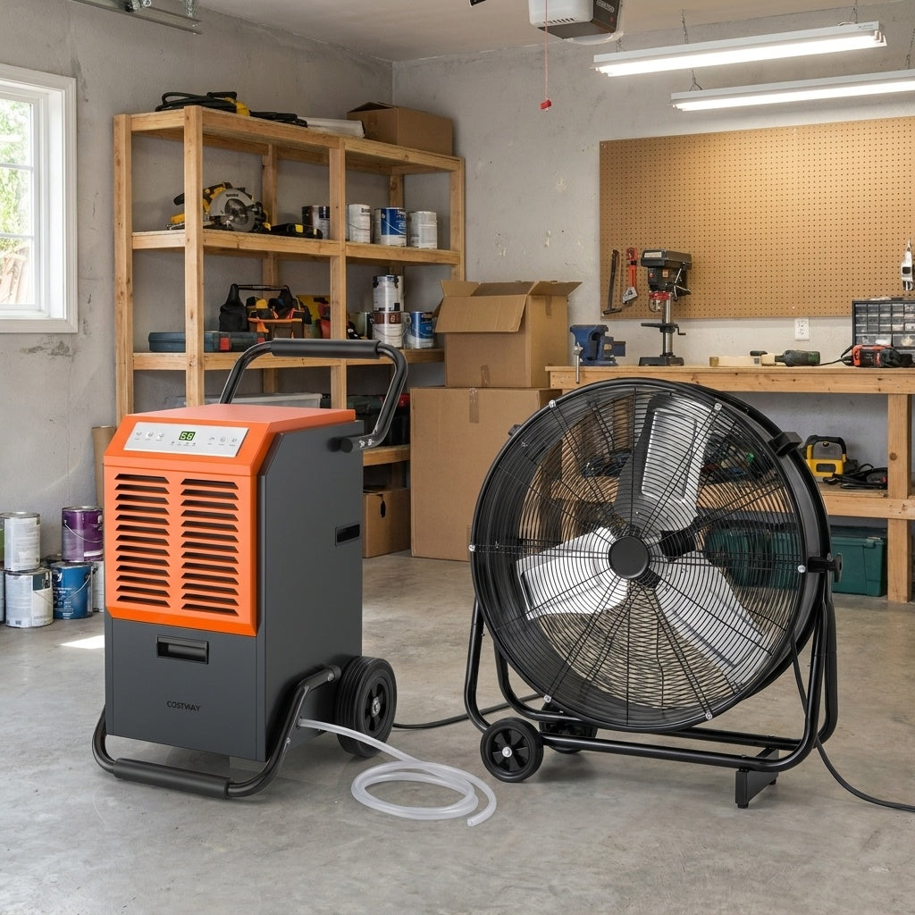 Industrial Dehumidifier And Drum Fan Bundle, Garage Warehouse Climate Control Climate Control Appliances at Gallery Canada