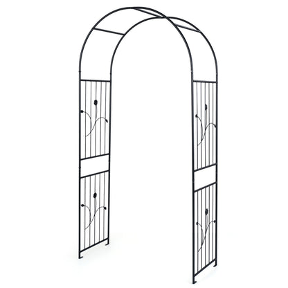 Garden Arch 87" Tall Heavy Duty Metal Arbor Trellis Outdoor Decor Black at Gallery Canada