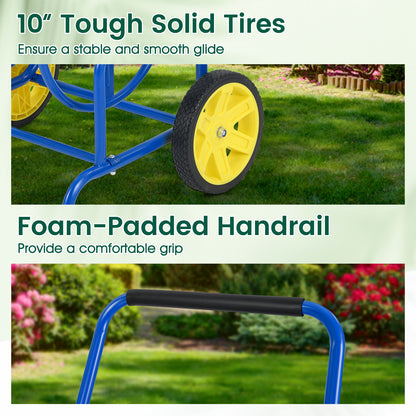 Garden Hose Reel Cart With 2 Wheels, Storage Basket, Blue Watering & Irrigation at Gallery Canada