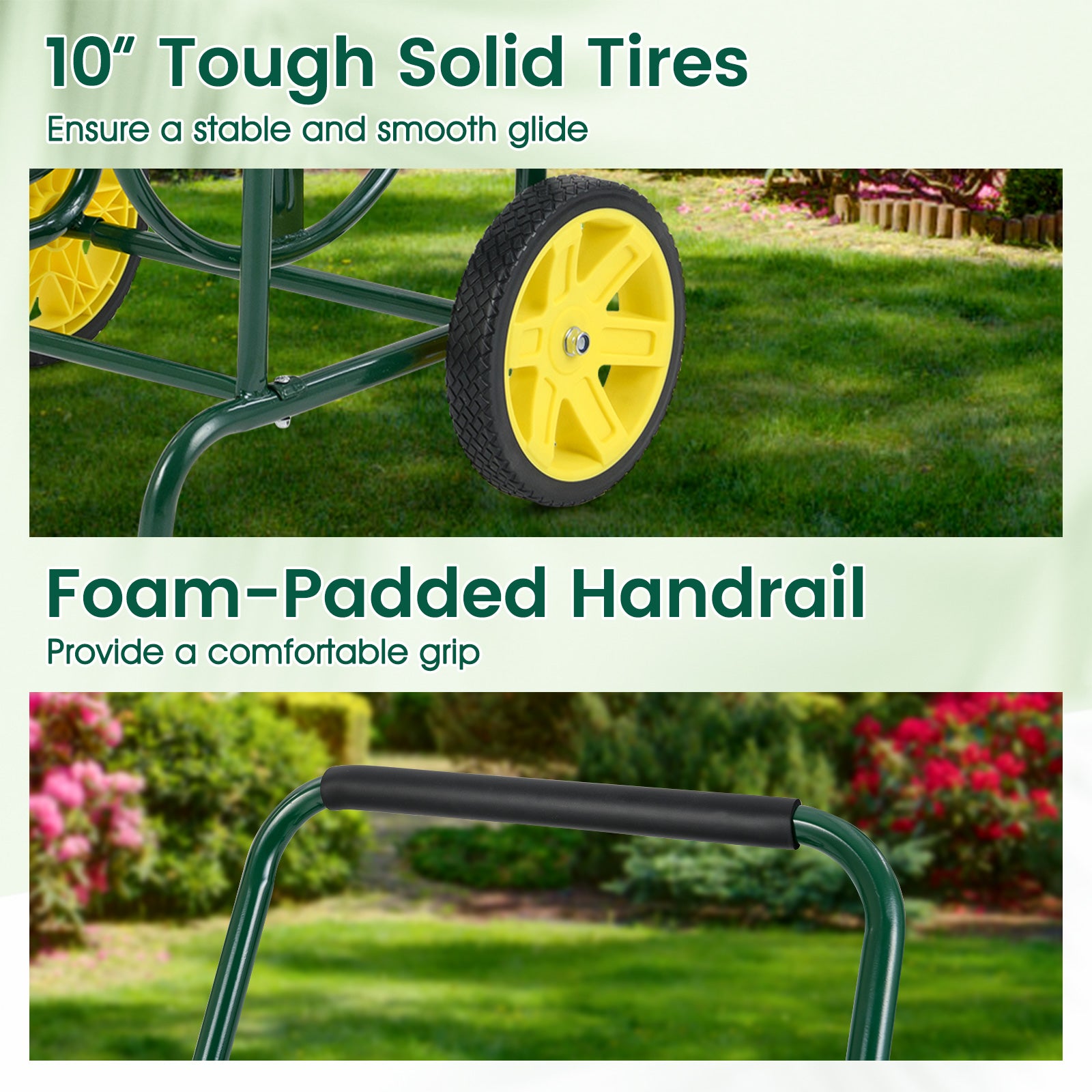 Garden Hose Reel Cart, 2 Wheels, Storage Basket, Green Watering & Irrigation at Gallery Canada