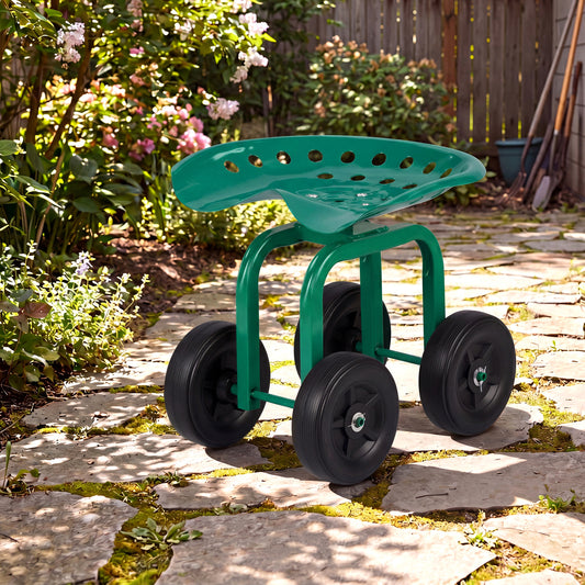 Garden Rolling Workseat, 360° Swivel, Adjustable Height, Green Garden Tools Green at Gallery Canada