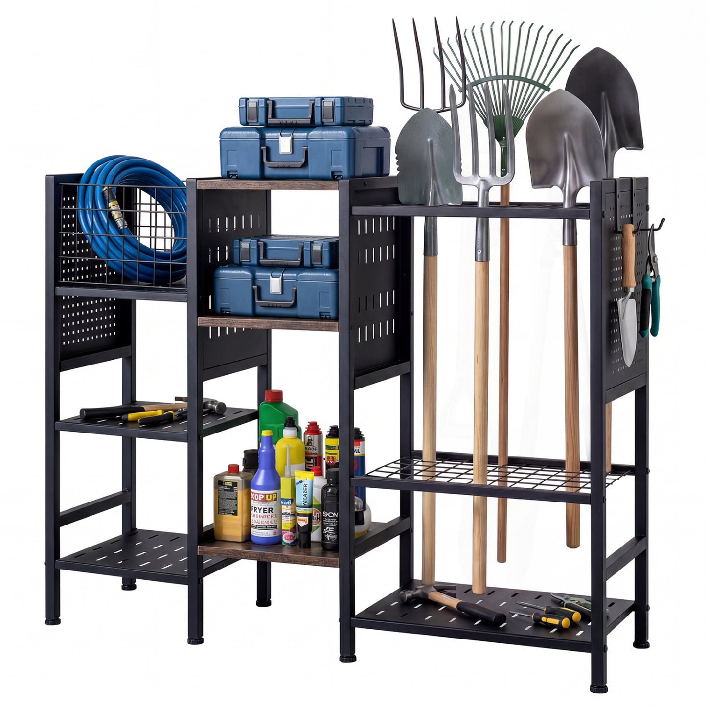 Garden Tool Organizer With Wooden Shelves, Black Sheds & Outdoor Storage at Gallery Canada