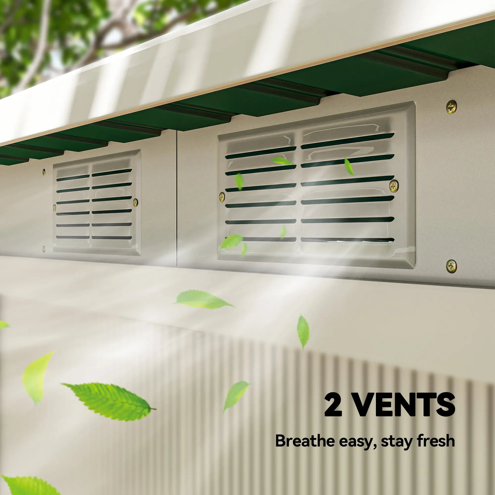 9' x 4' Metal Garden Shed, Ventilation, Doors, Dark Green Sheds at Gallery Canada