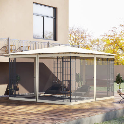 Replacement Mosquito Netting, Gazebo 12' x 12', Cream White, Black Gazebo Sidewalls at Gallery Canada