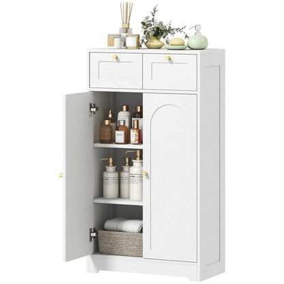 Bathroom Floor Cabinet With 2 Drawers, White Freestanding Bathroom Cabinets White at Gallery Canada