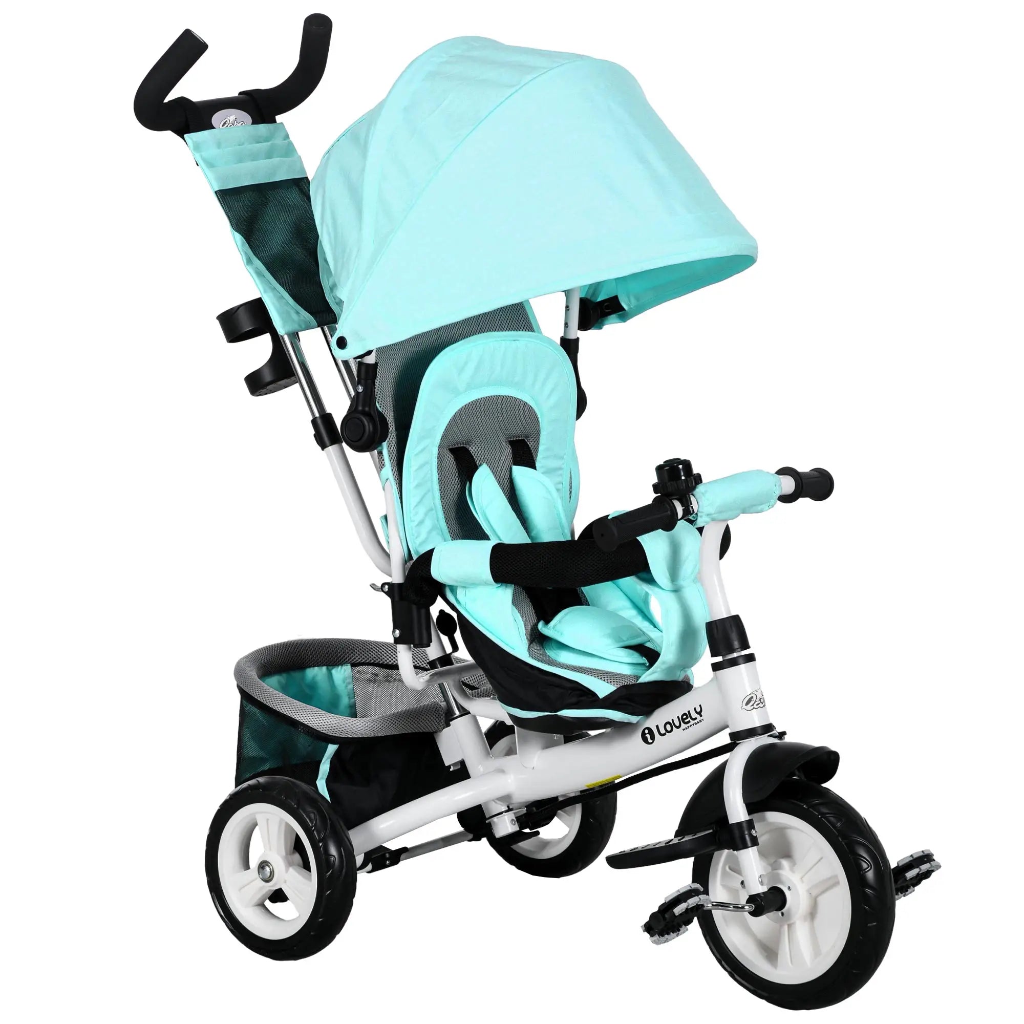 6 in 1 Tricycle for Toddler 1-5 Years, Parent-Push Handle, Green Tricycles for Kids at Gallery Canada