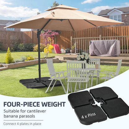 4PCs Cantilever Umbrella Base Weights, HDPE Water or Sand Filled, Black Umbrella Bases at Gallery Canada