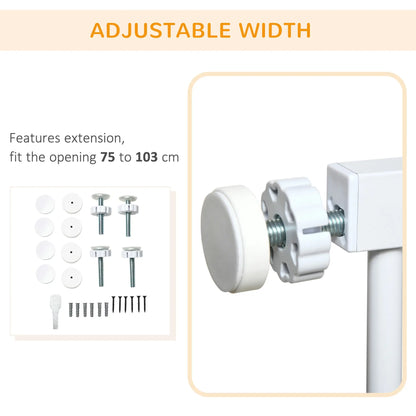 29.5"-40.6" Metal Pet Gate, Auto Closing Door, Double Locking, White Houses, Kennels & Pens at Gallery Canada