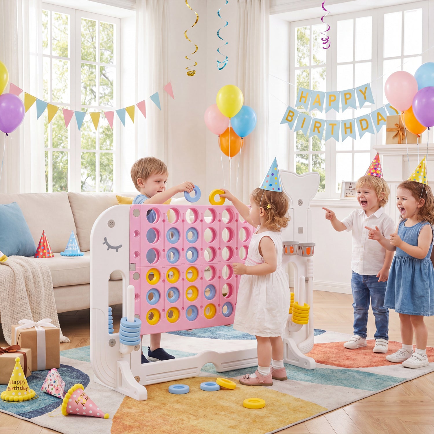 Giant 4-to-Score Game Set, Jumbo 4-in-a-Row, Pink Lawn Games at Gallery Canada