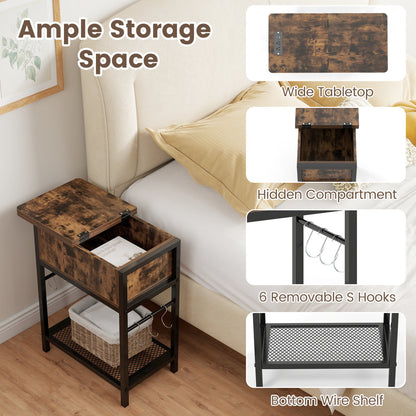 End Table With Charging Station, USB Ports, Flip Top End & Side Tables at Gallery Canada
