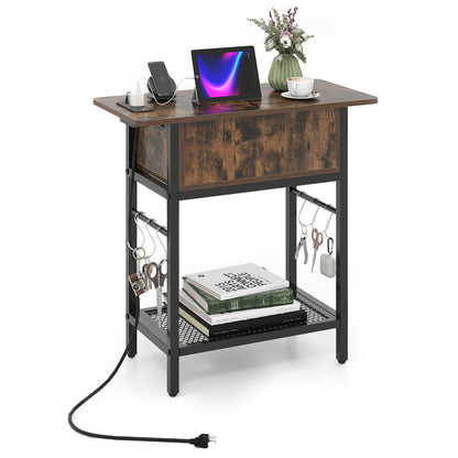 End Table With Charging Station USB Ports, Flip Top Coffee End & Side Tables Coffee at Gallery Canada
