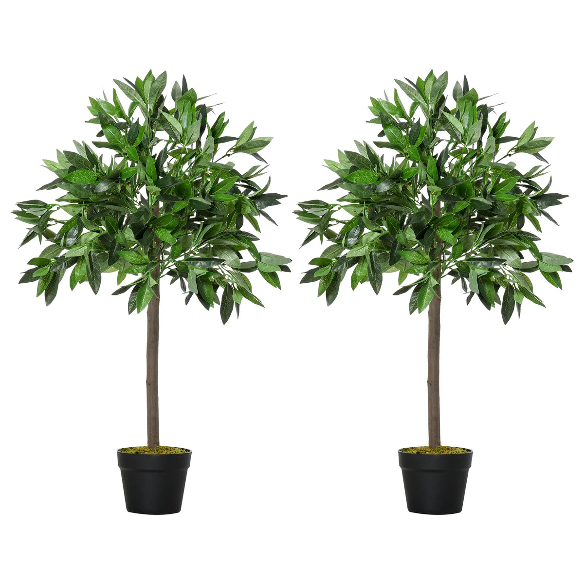3FT Artificial Laurel Tree Set Of 2, Potted Fake Plant, Green Artificial Trees at Gallery Canada