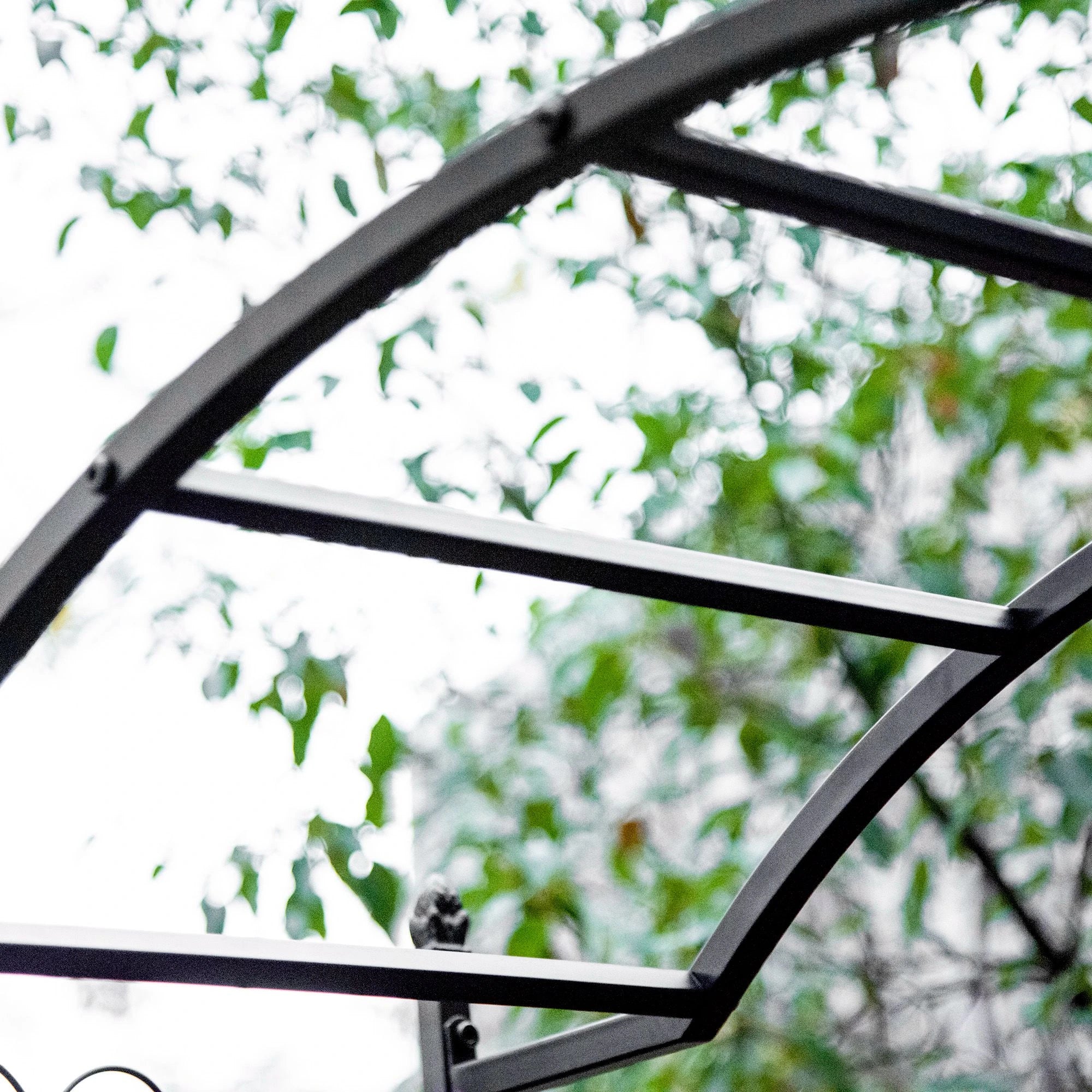 7FT Metal Garden Arch with Gate, Climbing Planter Frame, Black Garden Arches at Gallery Canada
