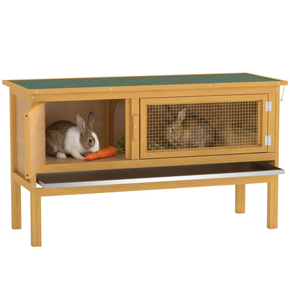 Wooden Rabbit Hutch, Indoor Outdoor Bunny Cage, Slide-Out Tray, Openable Roof Rabbit Hutch at Gallery Canada