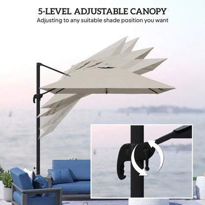 8 FT Aluminum Cantilever Patio Umbrella, 360° Rotation, Dark Grey Offset Cantilever Umbrellas at Gallery Canada