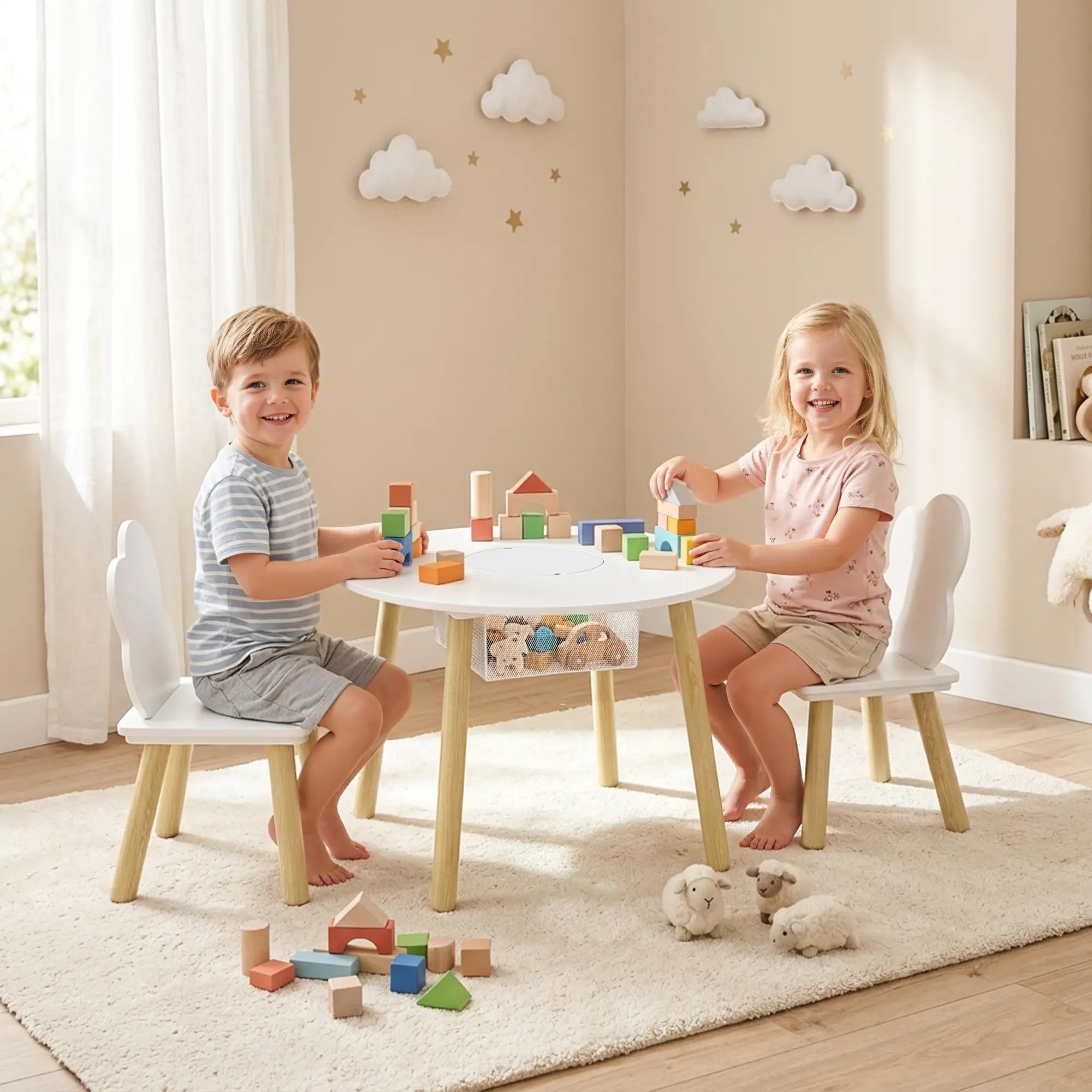 Kids Table and Chairs Set With Storage, White Kids Table Sets at Gallery Canada
