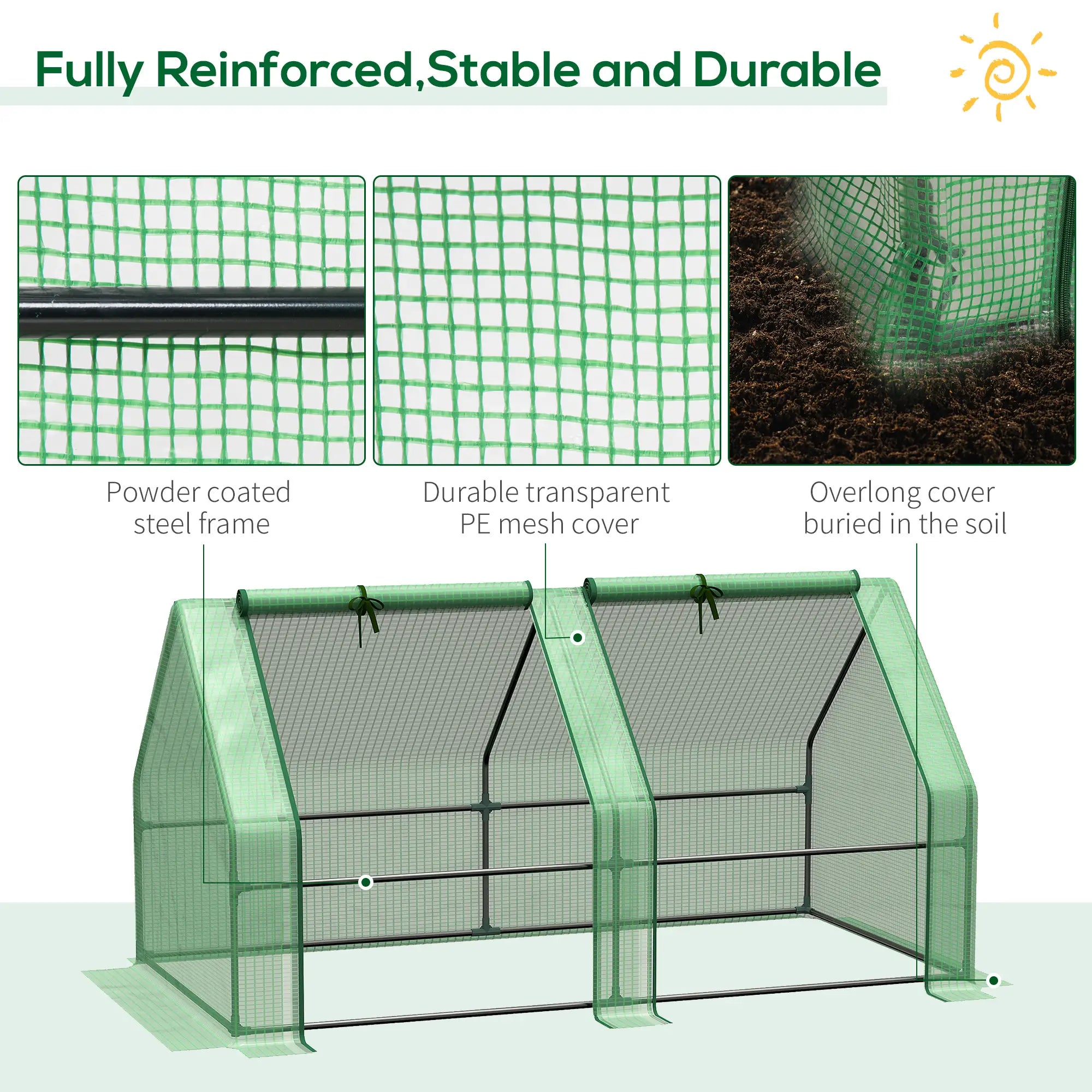 6' x 3' x 3' Portable Tunnel Greenhouse, Outdoor Garden, Green Mini Greenhouses at Gallery Canada