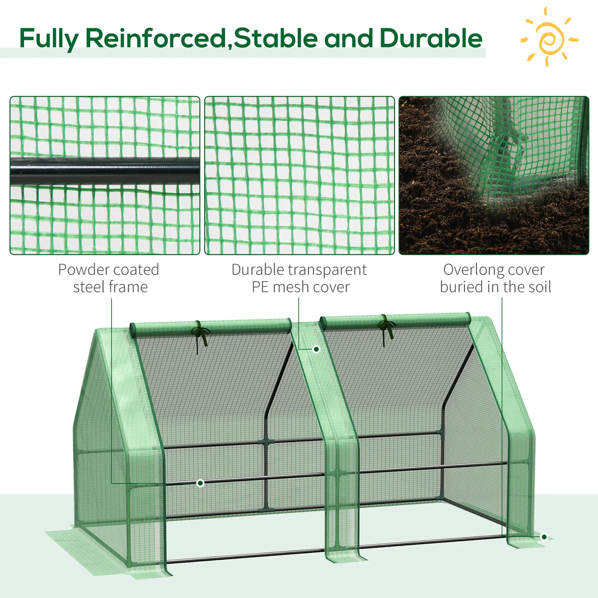 6' x 3' x 3' Portable Tunnel Greenhouse, Outdoor Garden, Green Mini Greenhouses at Gallery Canada