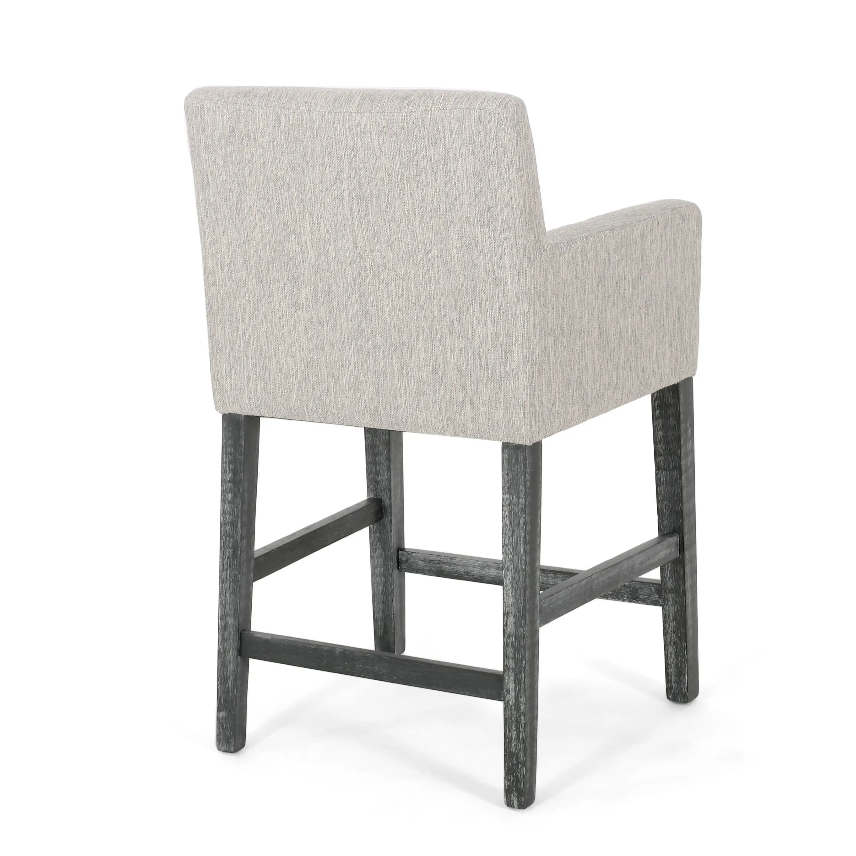Upholstered Counter Stools, Rubberwood Frame, 24×23×39.5 inch, Light Gray Bar Stools at Gallery Canada