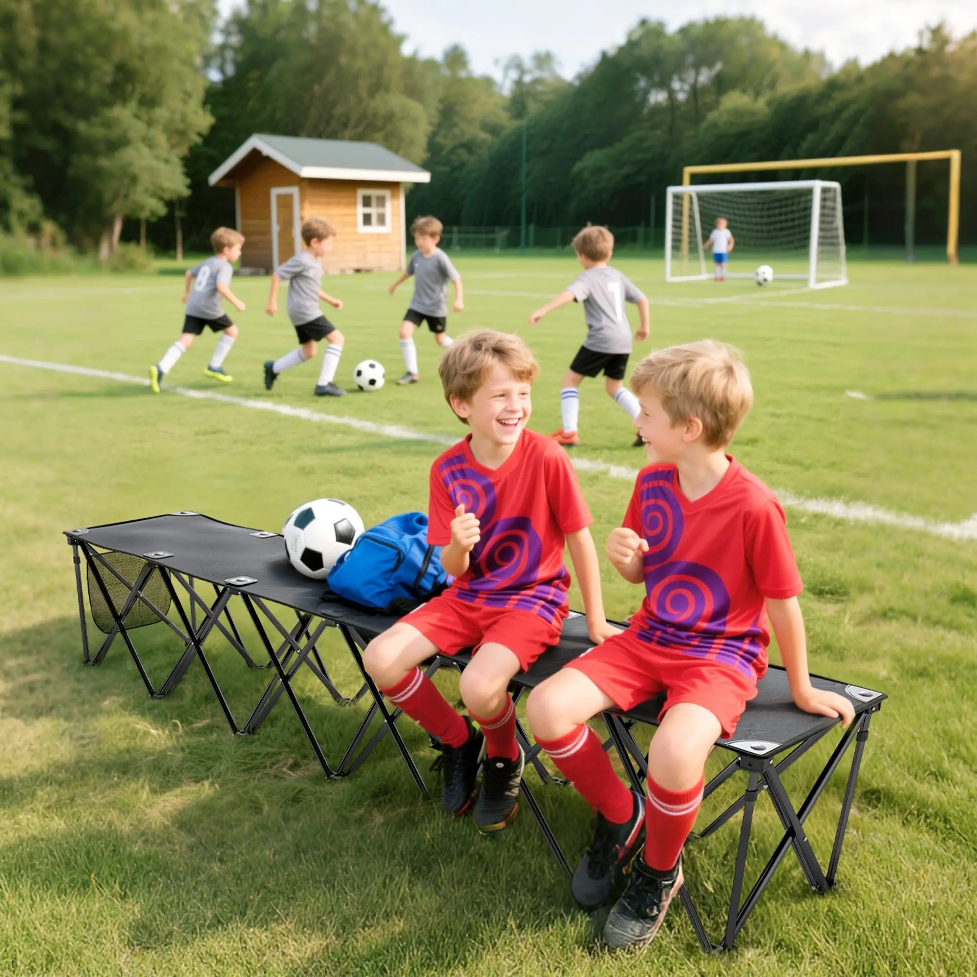6-Seater Folding Camping Chair, Team Bench with Carry Bag Picnic Tables & Camping Chairs at Gallery Canada