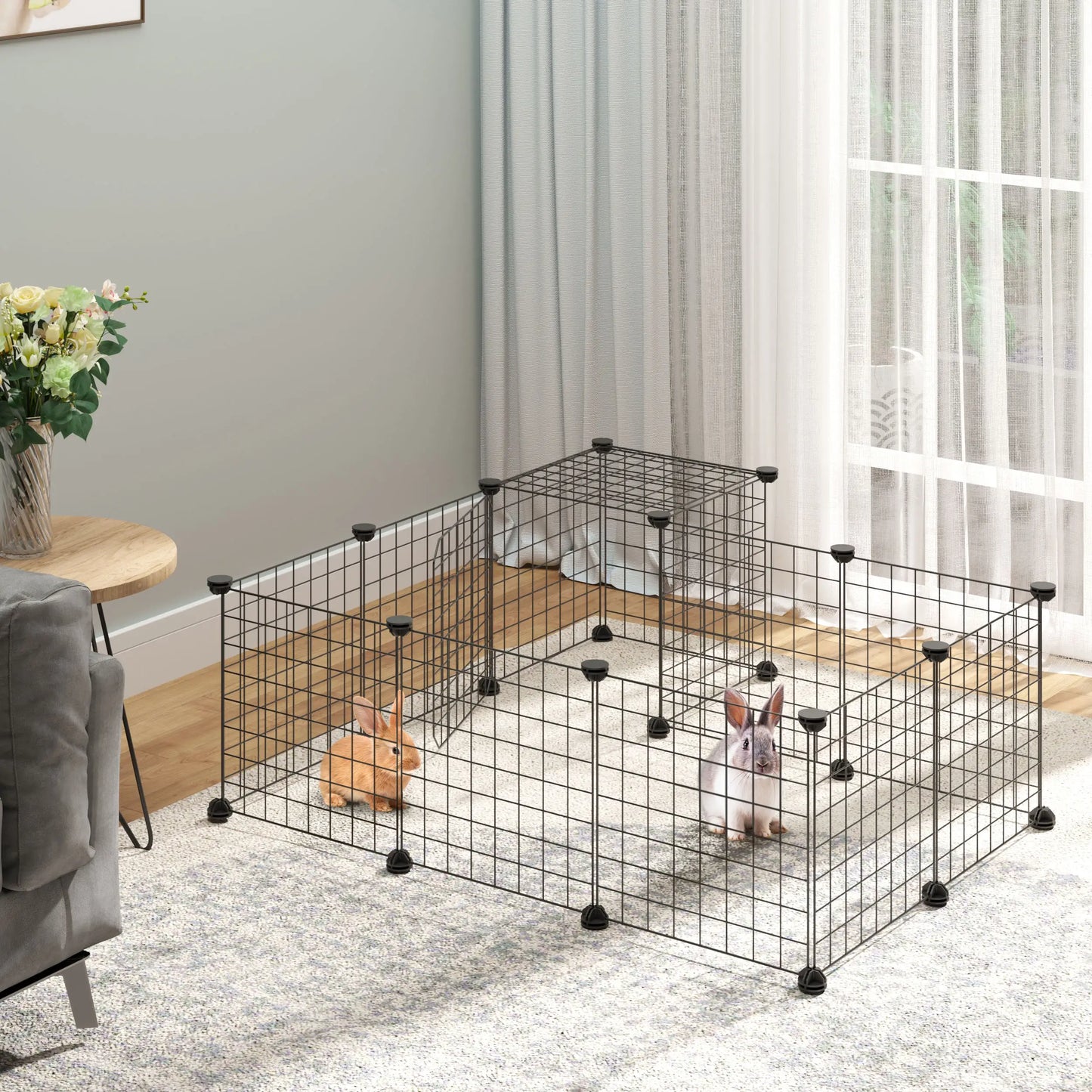 Small Animal Cage, Rabbit Guinea Pig Playpen, 31 Panels, 41.3" x 41.3" x 27.6" Houses & Habitats at Gallery Canada