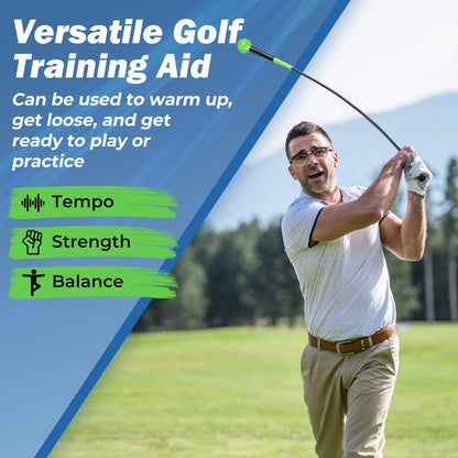 Golf Swing Trainer Aid 47inch/40inch/31.5inch Warm-up Practice Stick with Weighted Head for Grip, Green Golf at Gallery Canada