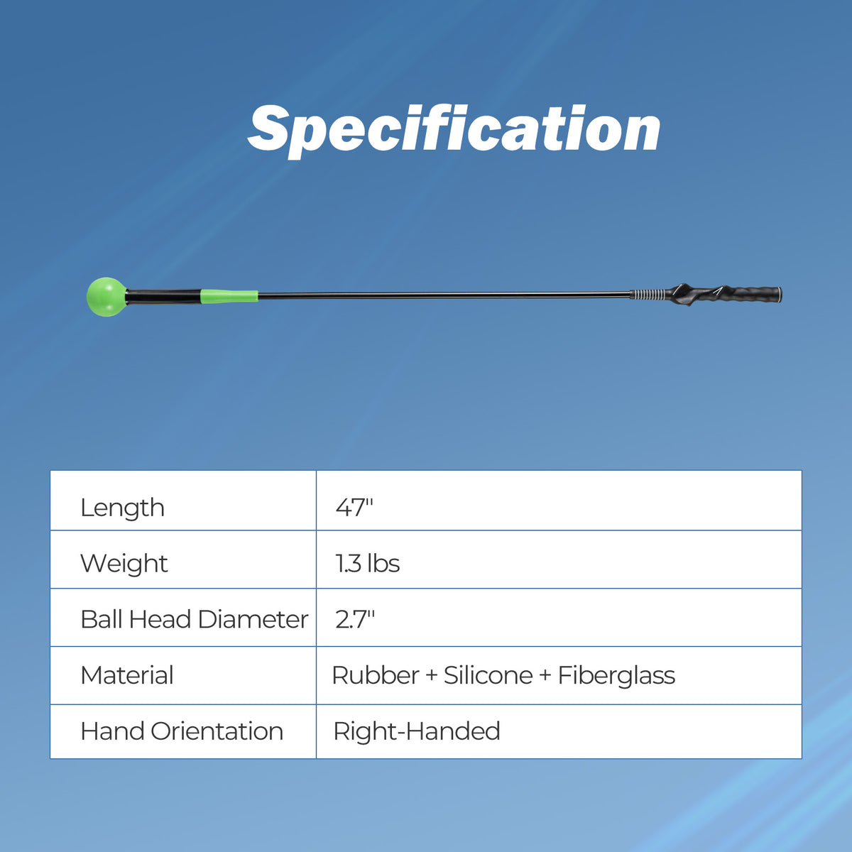 Golf Swing Trainer Aid 47inch/40inch/31.5inch Warm-up Practice Stick with Weighted Head for Grip, Green Golf at Gallery Canada