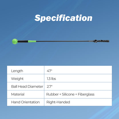 Golf Swing Trainer Aid 47inch/40inch/31.5inch Warm-up Practice Stick with Weighted Head for Grip, Green Golf at Gallery Canada