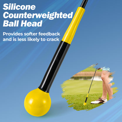 Golf Swing Trainer Aid 47inch/40inch/31.5inch Warm-up Practice Stick with Weighted Head for Grip, Yellow Golf at Gallery Canada