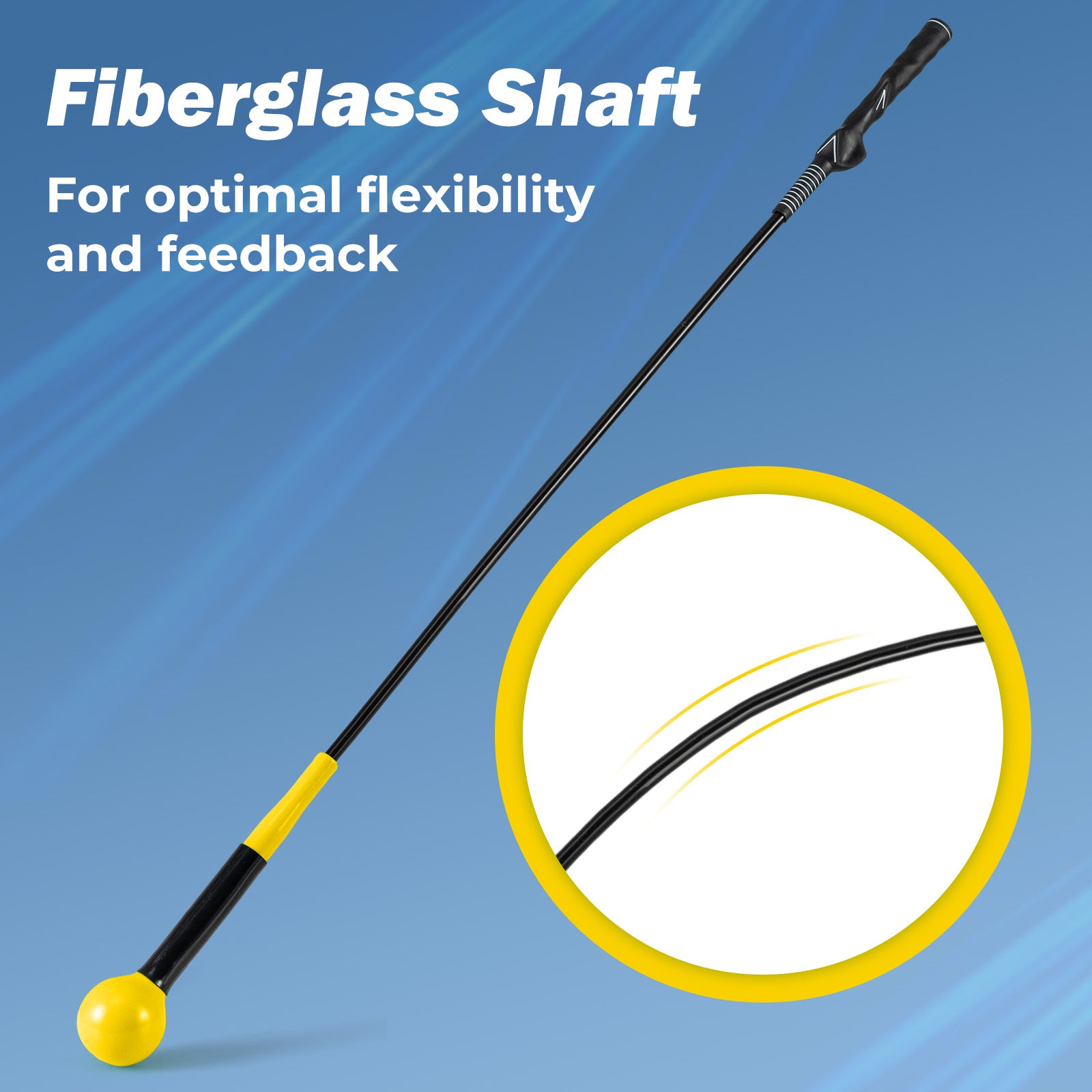 Golf Swing Trainer Aid 47inch/40inch/31.5inch Warm-up Practice Stick with Weighted Head for Grip, Yellow Golf at Gallery Canada