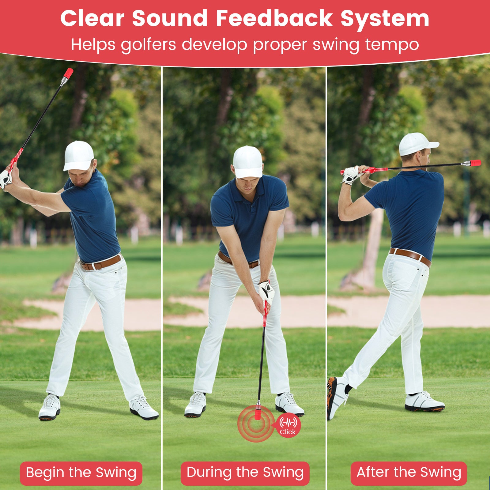 Golf Swing Trainer Click Stick Swing Training Aid for Speed Flexibility Balance, Red Golf at Gallery Canada