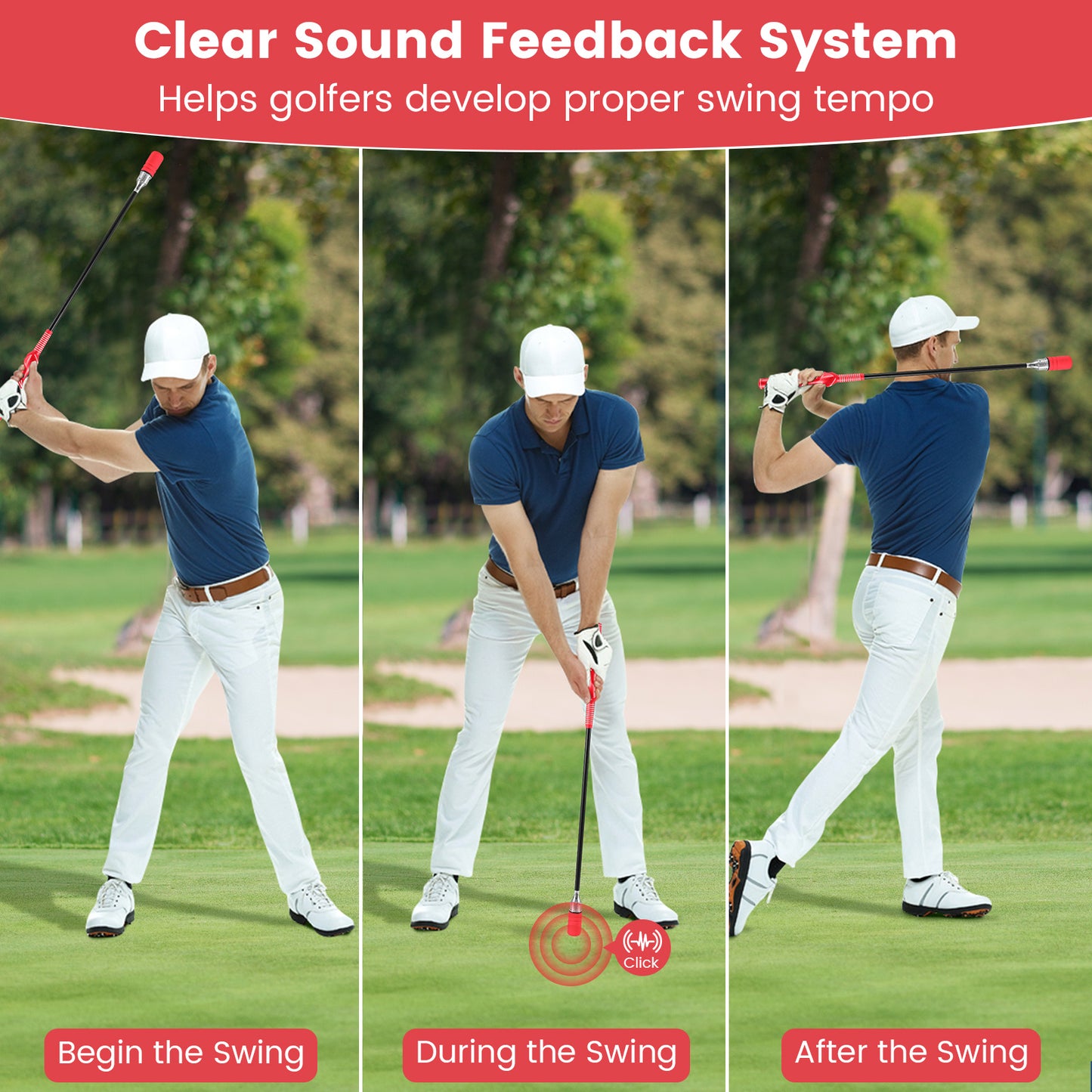 Golf Swing Trainer Click Stick Swing Training Aid for Speed Flexibility Balance, Red Golf at Gallery Canada
