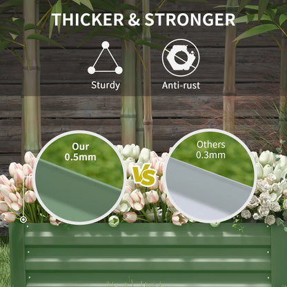 Steel Raised Garden Bed Set, 39"x20"x12", Green Galvanized Planter Boxes at Gallery Canada